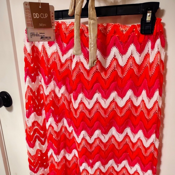 NWOT Luli Fama 3 Piece Triangle Halter Top + Bikini bottom + Pant Set - Picture 6 of 11